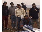 Jimnez preparando el Sukhoi con una climatologa poco favorable.