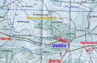 Mapa de Velilla de la Sierra y su entorno.